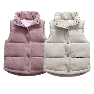 2021 Autumn Children Warm Thicken Vest Baby Cotton Waistcoat Kids Outerwear Coat Children Clothing B