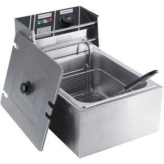 6L Heavy Duty Stainless Steel Deep Fryer Commercial Electric Catering Kitchen Machine with Basket