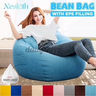 Ready Bean Bag Chairs Couch Sofa Indoor Lazy Lounger Adult Gaming Sofa (With Fillings)