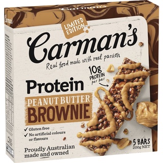 Carman's Peanut Brownie Protein Bars 200g (5 bars)