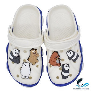 Cute Bare Bear Series Jibbitz Crocs Pins For Shoes Bags