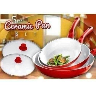 CERAMIC PAN COOKWARE 5pcs SET Home Necessities 5pcs Nonstick Pan Induction Ceramic Pan Set