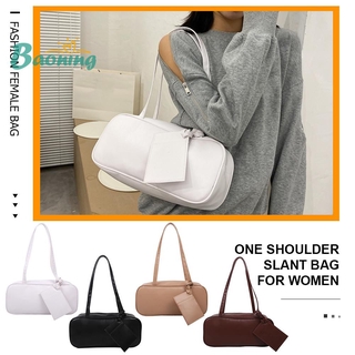 BN* PU Leather Women Underarm Bag Fashion Rectangle Shape Simple Solid Color Handbag