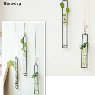 Benvdsg> Wall Hanging Flower Vase Iron Glass Transparent for Hydroponics Plant Container well