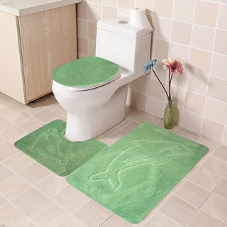 Toilet seat◄▩▥3Pcs/Set Bathroom Bath Mat Set Toilet Rugs Flannel Anti Slip Shower Carpets Set Home T