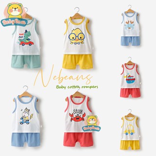 Baby Boy Girl Breathable Clothes Set Cotton Cute Fashion Sleeveless Vest+Shorts Suit