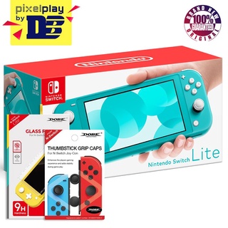 NlrU Nintendo Switch Lite Turquoise + Dobe Thumbstick Grip Caps+ Dobe Glass Film 9H Hardness