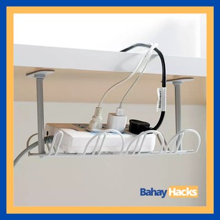 BAHAYHACKS Cable Management Tray Organizer Wire Cord Power Charger Plugs Multi-Purpose Under Table