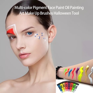 Multi-color Pigment Face Paint Oil Painting Art Make Up Brushes Halloween Tool