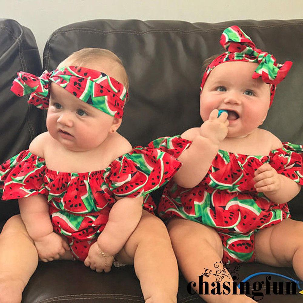 AFN-Casual Cute Newborn Baby Girls Watermelon Romper