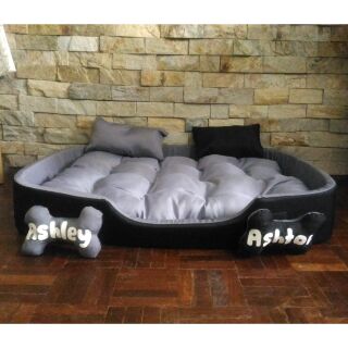 Xl dog bed with bone name