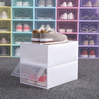 BUY 1 TAKE 1 Stackable Shoe Box Organizer Foldable Plastic Candy Color Transparent Clear Storage