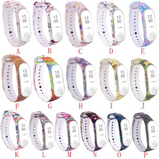 For Xiaomi Mi Band 3 / Mi Band 4 Watch Band Floral Sports Wristband Silicone Band Watch Strap