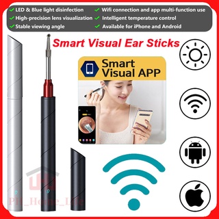 Ear Camera And Wax Remover 3.5mm Lens Wi-Fi Smart Visual Ear Otoscope with 6-axis Gyroscope Rec