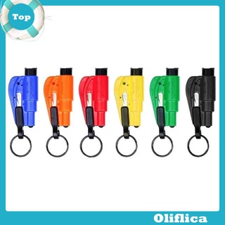 Oliflica 2 in 1 Mini Keychain Car Window Glass Breaker Seatbelt Cutter Random Color