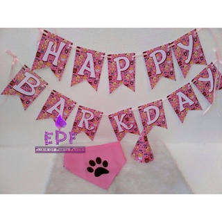 Party supplies☸◄Dog Happy Barkday Set Dog party Hats Dog Scarf