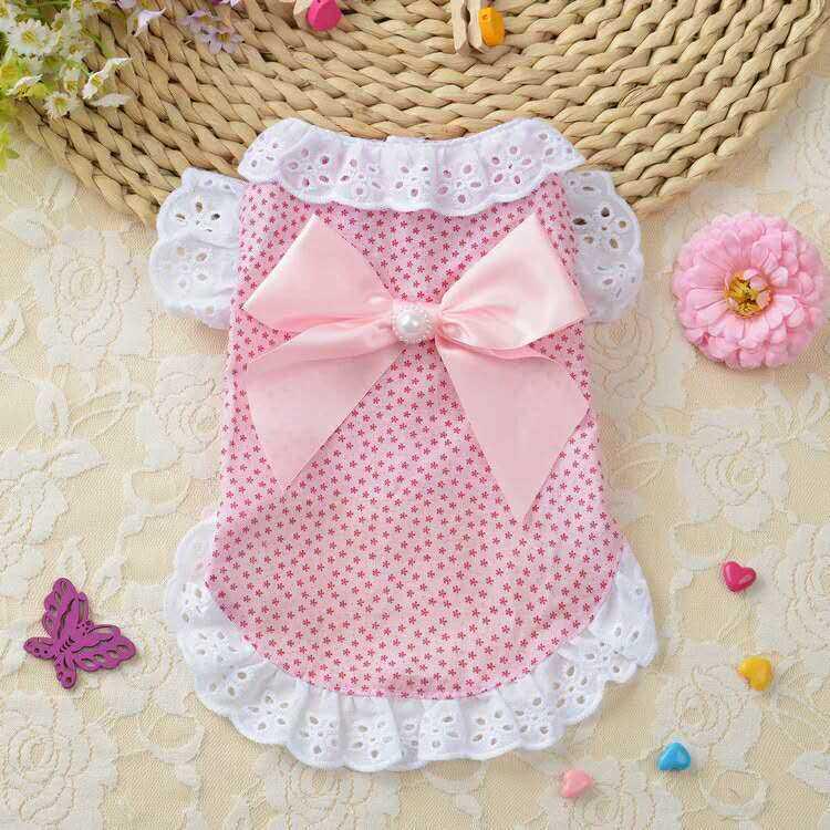 Sweet Bow Dog Dress Summer Pet Clothes for Small Dogs Cats Dog Dresses Lace Tutu Skirt Puppy Clothing Teddy Clothes Ropa Perro (7)