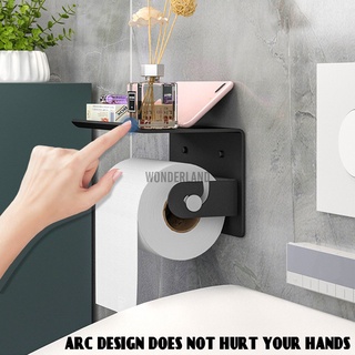 wonder Toilet Paper Roll Holder / Wall Mounted Bathroom Toilet Roll Paper Holder Tissue Racks with Storage Shelf