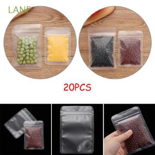 LANF 20 Pcs Transparent Self Seal Matte Zipper Packaging Bag