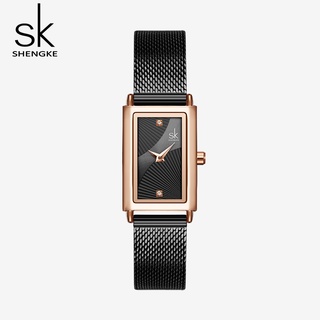 Shengke Women Watches Fashion Geneva Designer Ladies Watch Luxury Brand Rectangle Quartz Wrist Watch