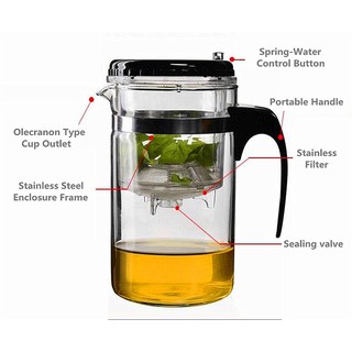 【Schumacher】Straight Glass Tea Cup Teapot Gongfu Tea Maker Press Art Cup (4)