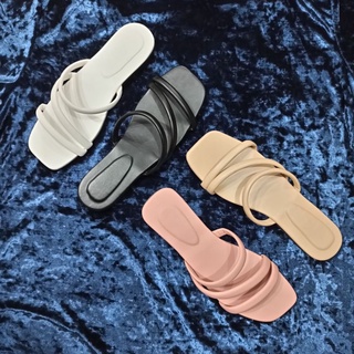 (MILAN - Square Toe) Flat Sandals Z-Strap Marikina-Made Flats
