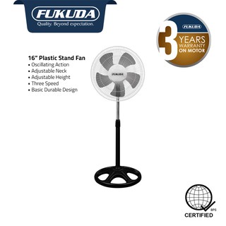Fukuda SF162 16 Inches Plastic Stand Fan 5 Leaf Blades Round Base