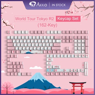 Akko World Tour Tokyo R2 162-Key OEM Profile Dye-Sub PBT Full Keycap Set for Mechanical Keyboards with Japanese Hiragana