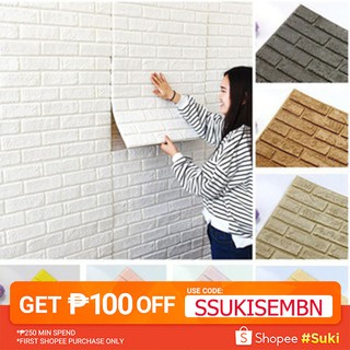 70*40 3D Brick Pattern Retro Wallpaper PE Foam Wall Stickers (1)