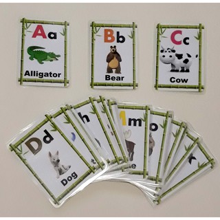 Laminated Flashcards for kids Alphabet A-Z (animals)