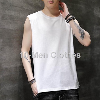【Pre-sale】【COD】☫♕Pure cotton sleeveless t-shirt men's summer vest waistcoat trendy knitted loose fit