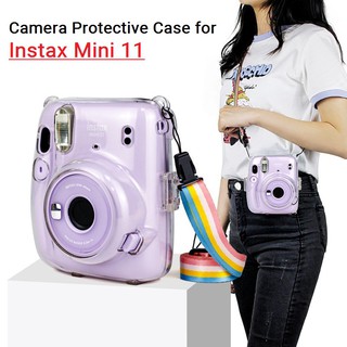 Clear Plastic Camera Case Bag for Fujifilm Instax Mini 11 Instant Film Camera, Strap Including (1)
