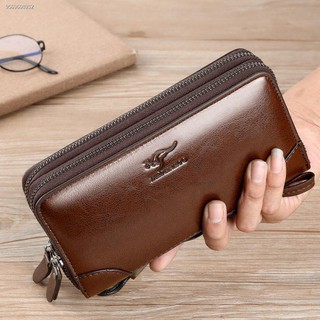 Kangaroo men s handbag business casual men s bag clutch bag long zipper wallet large capacity fashio