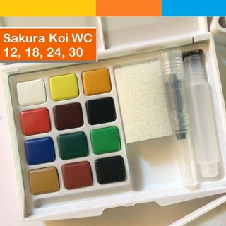Sakura Koi Pocketfield Sketchbox 12 18 24 30 48 Colors Watercolor Brush Waterbrush Pocketk (1)