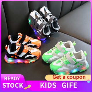 [COD]Children's sports shoes boys and girls running shoes LED lights kids shoes baby toddler shoes (1)