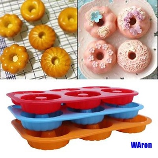 Silicone Donut Mould 6 Cavity Non-Stick Full-Sized Safe Baking Tray Maker Pan