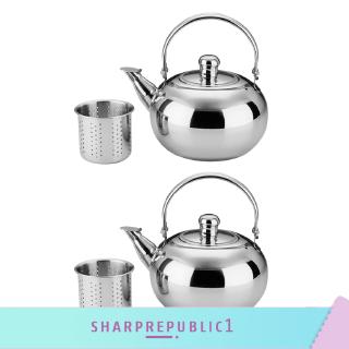 2x Stainless Steel Kettle Tea Kettle Stovetop Teapot Stainless Steel Hot Water Kettle Whistling -Mirror Finsh,Folding Handle 1.6L