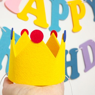 Colorful Non-woven fabric Baby First Birthday Crown Ins Forest 1st 2 3 Years Kids Birthday Party Hat Baby Shower Headband Party Decorations