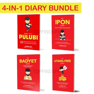 4in1 Diary Bundle book Ipon Pulubi Badyet Utang Free Diary by Chinkee tan financial self help books