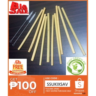 Reusable 100% Natural Bamboo Straws / Just Green PH