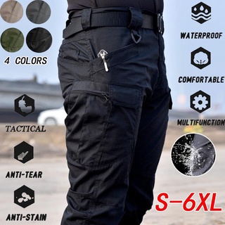 ❅◎℡Men's Waterproof Outdoor Tactical Pants Multi-pocket Breathable Wearable Sports Pants