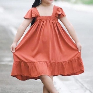 EFG Baby Girl OOTD Vanna Challis Garterized Top Dress for 3-6 years old