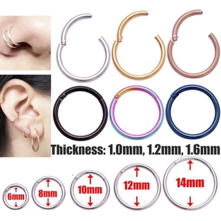 Surgical Steel Hinge Segment Nose Ring Septum Clicker Ear Helix Tragus Ring Hoop (1)