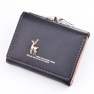 Women Mini Pu Leather Trifold Wallet