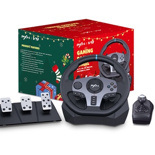 PXN V9 Gaming Steering Wheel PC Racing Wheel 270/900° Car Sim Driving with Racing Paddle Shifters