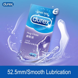 Durex Hug Close Condoms 12pcs Smooth Lubrication Cock Sleeve for Couple Natural Rubber Latex Condom