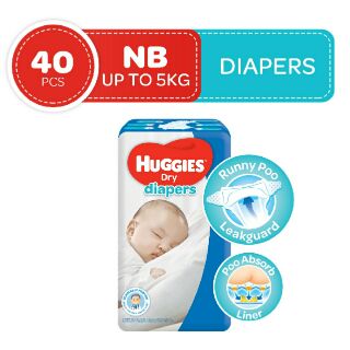 Huggies Dry Tape Newborn 40s Baby Diaper