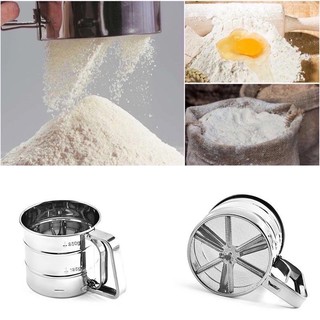 Flour Sifter Kitchen Tools Flour Sieve Cup Stainless Steel Shaker Icing Powdered Sugar Sifter