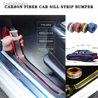 ◑▤Car Sticker 5D Carbon Fiber Rubber Protector Door Sill Auto Styling Bumper Strip Protectors