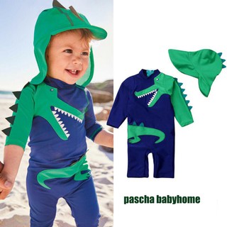 【Ready Stock】❄Toddler Baby Kids Boy Dinosaur Swimwear Surfing Swimsuit Beachwear Set Bathing